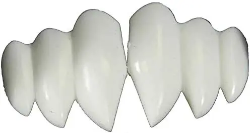 A pair of Billy-Bob Vampire Bite Fangs Faux Fake Teeth Multi-fang Bite Halloween Costume on a white background.