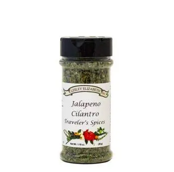 A jar of Jalapeno & Cilantro on a white background.