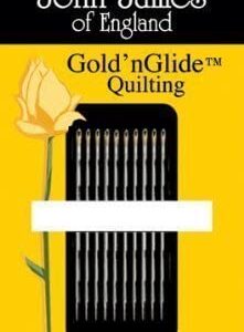 John James Gold'n Glide Quilting Needles-Size 9 of england gold eye quilting needles.