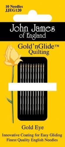 John James Gold'n Glide Quilting Needles-Size 9 of england gold eye quilting needles.