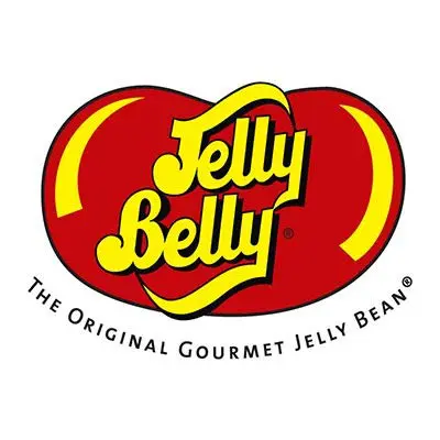 The Jelly Belly 40 Flavor Jelly Bean Patriotic Gift Box - Genuine, Official, Straight from the Source logo is shown on a red background.