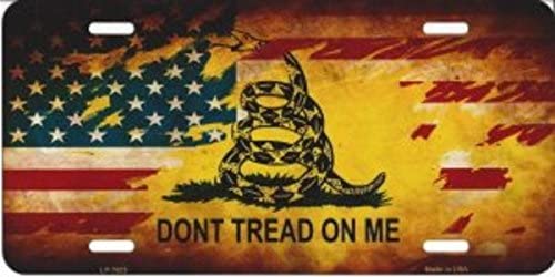 SMART BLONDE Gadsden/U.S. Flag Don't Tread License Plate