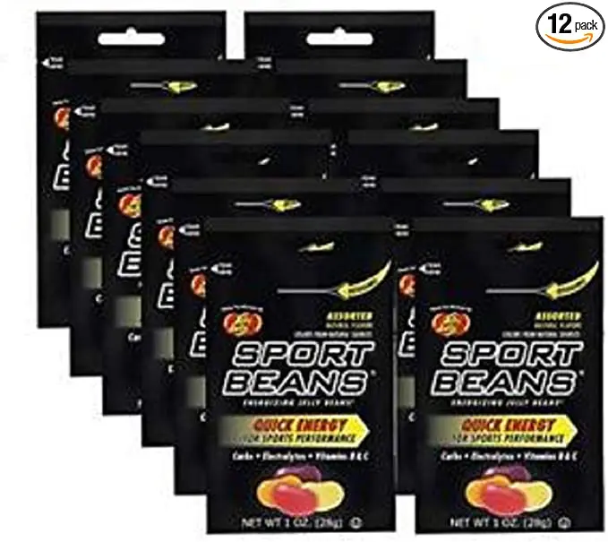 A pack of Jelly Belly Sport Beans [12-Pack] Assorted Sport Beans (Orange, Fruit Punch, Green Apple, Juicy Pear, Lemon Lime, Berry) Click for More Sizes.