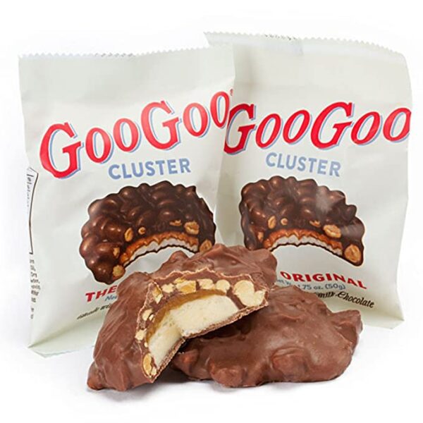 A bag of GooGoo Clusters Original Candy Bar - 12 Count Case on a white background.