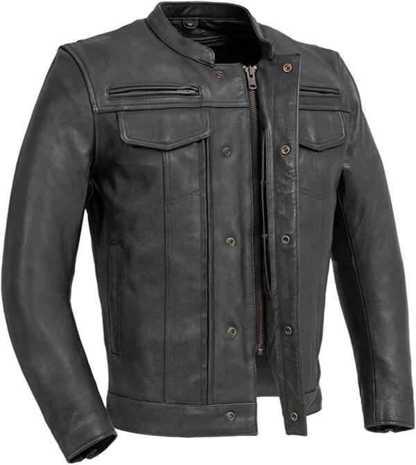 A First Mfg Co - Raider - Men’s Motorcycle Leather Jacket | Leather Jacket for Men.