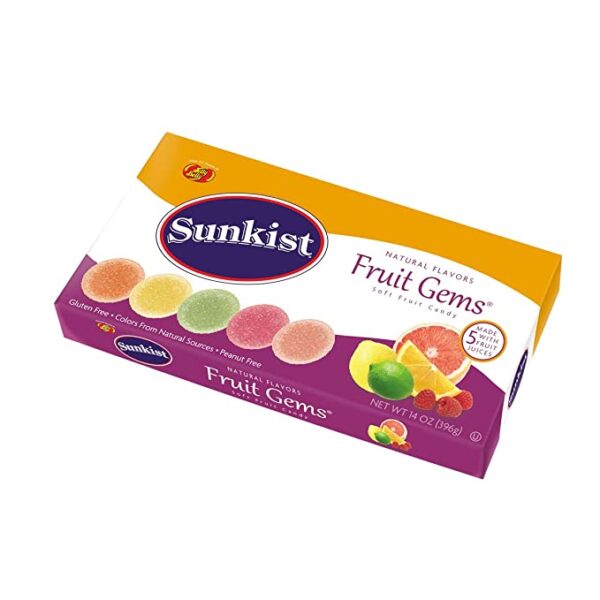 A box of Jelly Belly Sunkist® Fruit Gems on a white background.