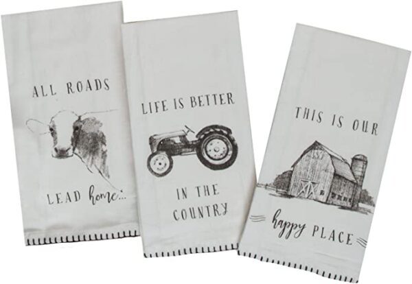 All roads lead to the Kay Dee Designs Farmers Market Assorted Set Flour Sack Towels, Set of 3.