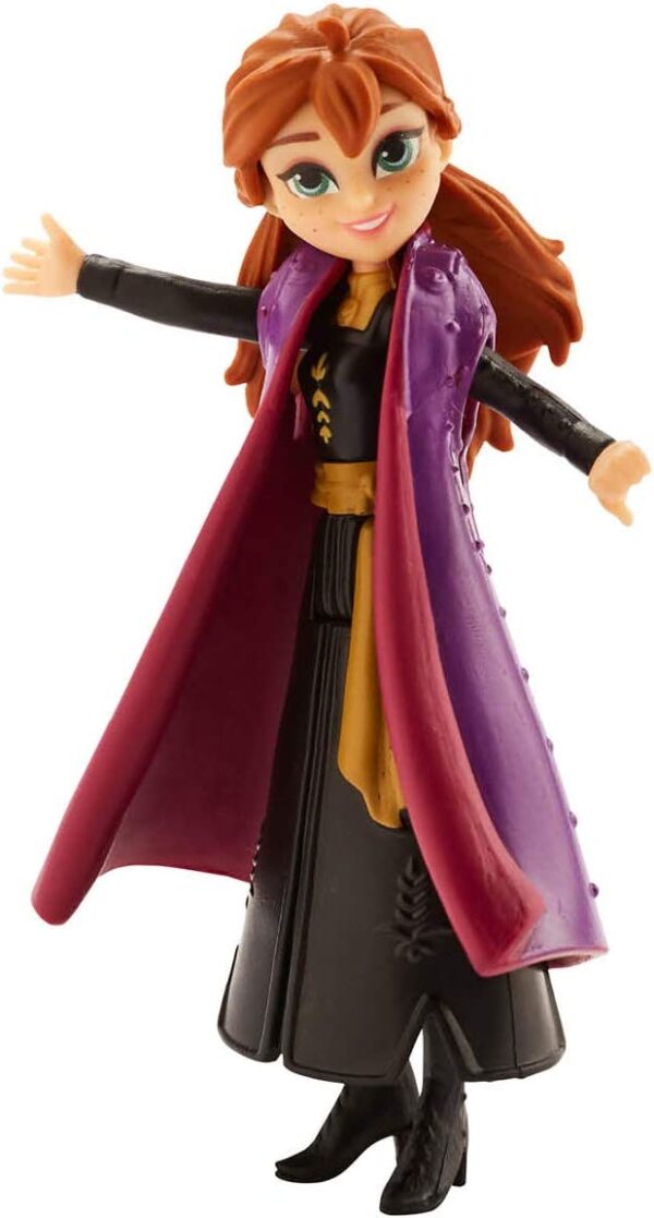 Disney Frozen Anna Small Doll with Removable Cape Inspired by Frozen 2 figure with long red hair and purple coat.