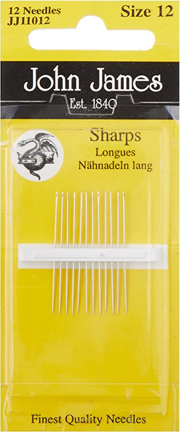 John James Needle Sharps Size 12 pc in a package.