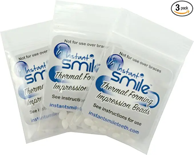 A package of Fitting Beads, 3 Pack Included, Can Be Used for Any Billy Bob Teeth OR Instant Smile Teeth!.