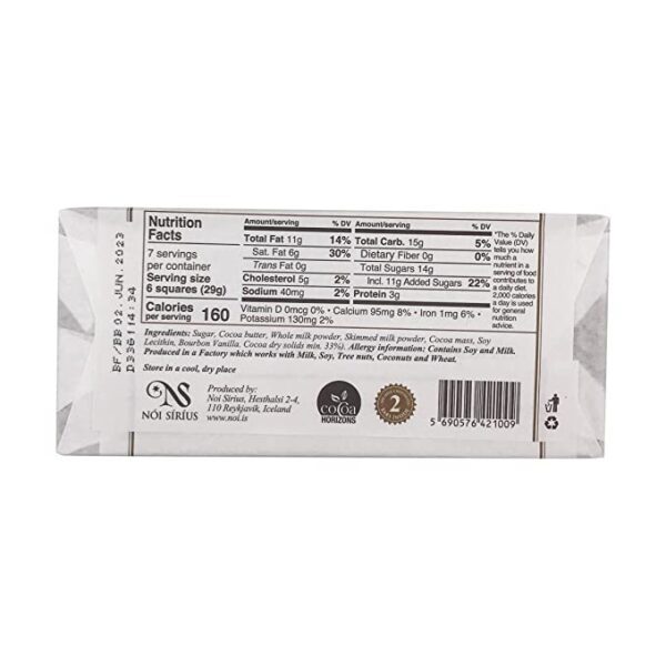 An image of a NOI SIRIUS Milk Chocolate Bar, 7.05 OZ on a white background.