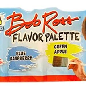 Bob Ross Flavor Palette Paintbrush Dipping Candy - One (1) 0.85 Oz Pack. 3 Fruity Flavors Strawberry, Blue Raspberry and Green Apple
