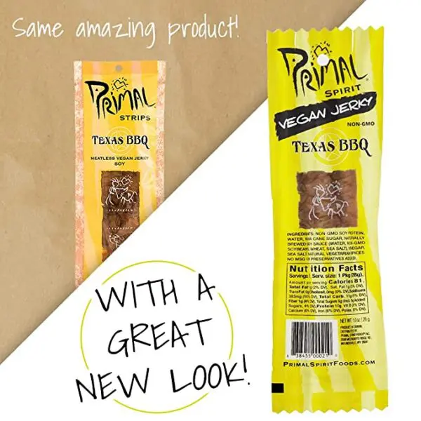 Primal Spirit Vegan Jerky – “Classic Flavor” – Texas BBQ - a great new look.