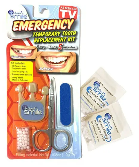 Instant Smile Emergency Temporary Tooth Replacement Kit, with 2 Fitting Bead Packs.