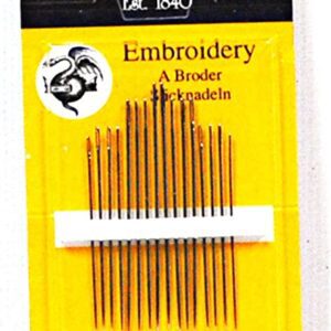 John James Embroidery Needles Assorted Sizes 5/10 in a package.