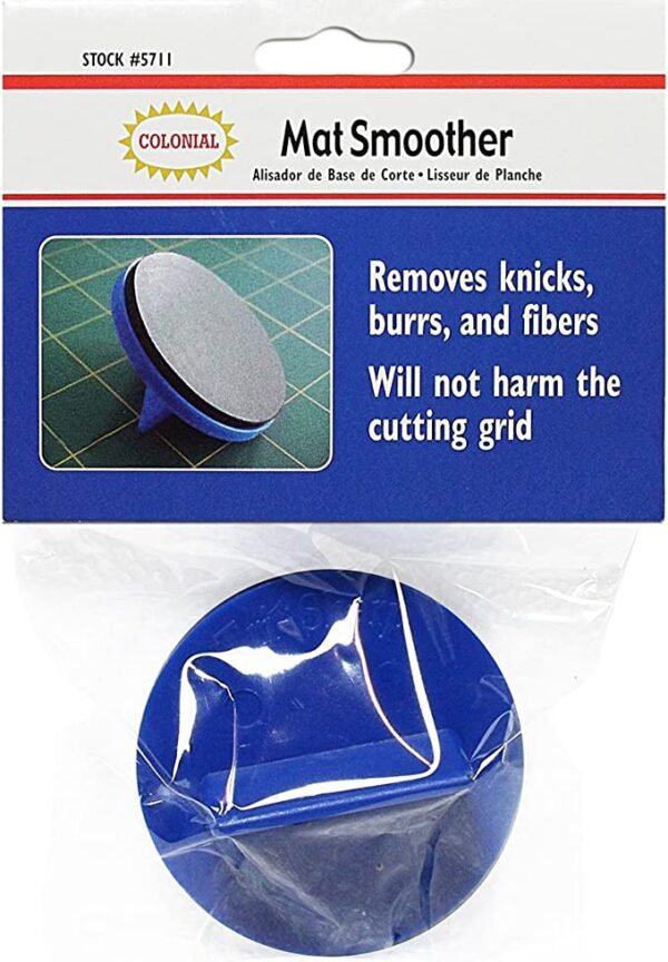 A Colonial Needle Rotary mat Smoother, Blue in a package.