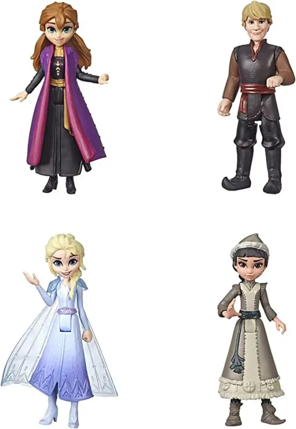 Disney Frozen Small Doll Multipack Inspired by Frozen 2, Includes Anna, Elsa, Kristoff, and Honeymaren.