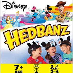 A box of Disney Hedbanz, 2nd Edition Picture-Guessing Family Board Game, for Adults and Kids Ages 7 and up (Styles May Vary).